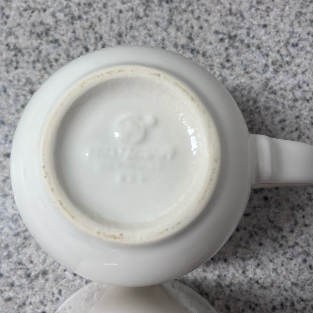 Pfaltzgraff Acadia Pattern White Cup and Saucer Sets - Picture 14 of 16